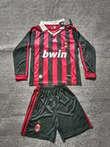AC Milan 2009/10 Home Kids Kit – Long Sleeve – Retro Version