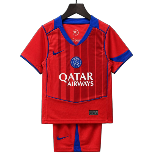 Paris Saint – Germain 2025/26 Third Kids Kit – Red