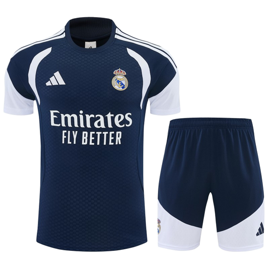 Real Madrid 2026/27 Jersey – White/Blue/Navy – Short Shorts
