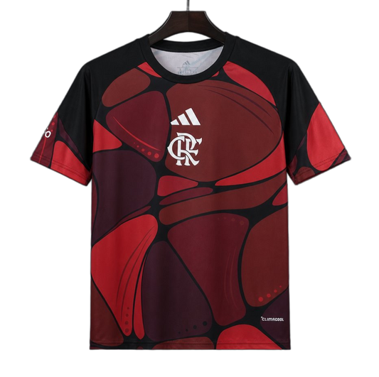 Flamengo 2026/27 Pre – Match Training Top – Player Version – Black/Red/Burgundy