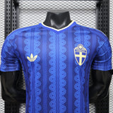 Sweden 2026 Away Jersey – Player Version – Blue – Tonal Chain Stripe