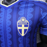 Sweden 2026 Away Jersey – Player Version – Blue – Tonal Chain Stripe