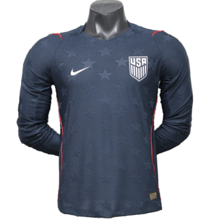 USA 2026 Away Jersey – Player Version – Long Sleeve – Blue/Navy – Tonal Star