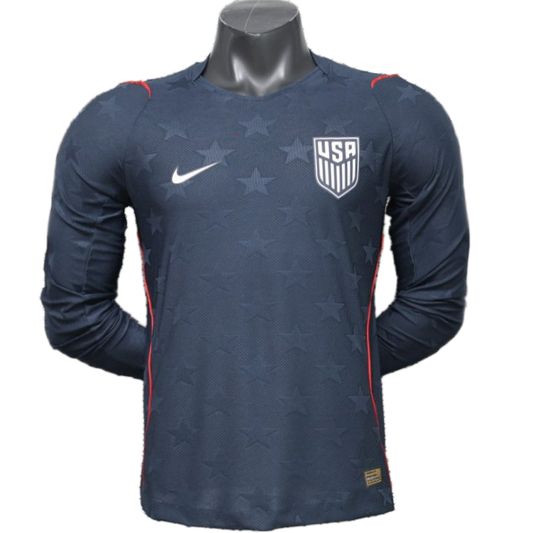 USA 2026 Away Jersey – Player Version – Long Sleeve – Blue/Navy – Tonal Star