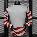 USA 2026 Home Jersey – Player Version – Long Sleeve – White/Red – Wave Stripe
