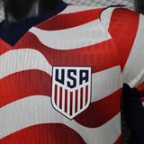 USA 2026 Home Jersey – Player Version – Long Sleeve – White/Red – Wave Stripe