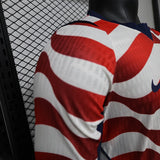 USA 2026 Home Jersey – Player Version – Long Sleeve – White/Red – Wave Stripe