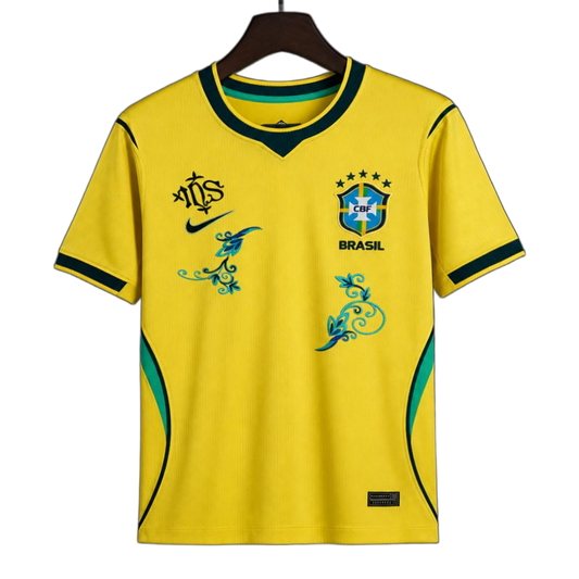 Brazil 2026 Home Jersey – Blue/Yellow – Floral
