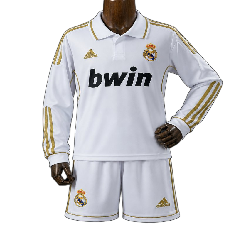Real Madrid 2011/12 Home Kids Kit – Long Sleeve – Retro Version