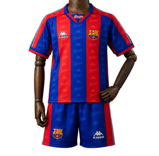 FC Barcelona 1996/97 Home Kids Kit – Retro Version