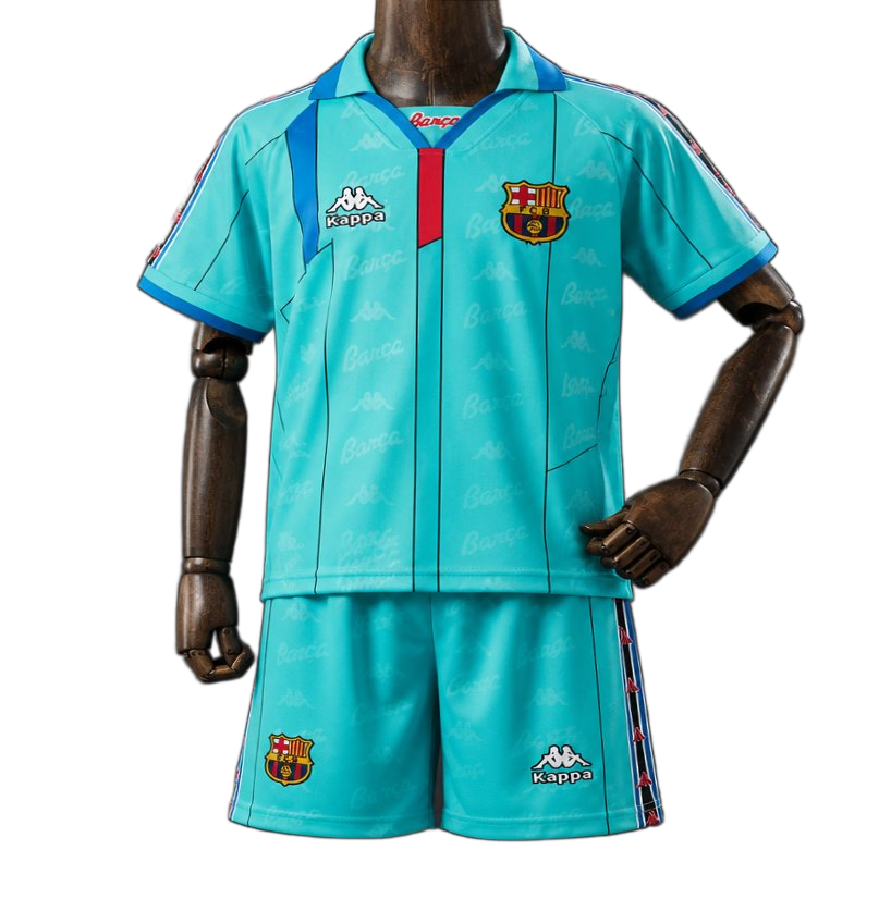 FC Barcelona 1996/97 Away Kids Kit – Retro Version