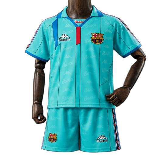 FC Barcelona 1996/97 Away Kids Kit – Retro Version