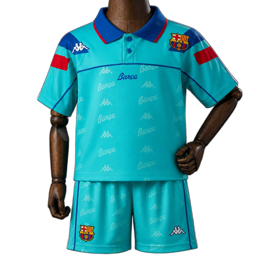 FC Barcelona 1992/95 Away Kids Kit – Retro Version
