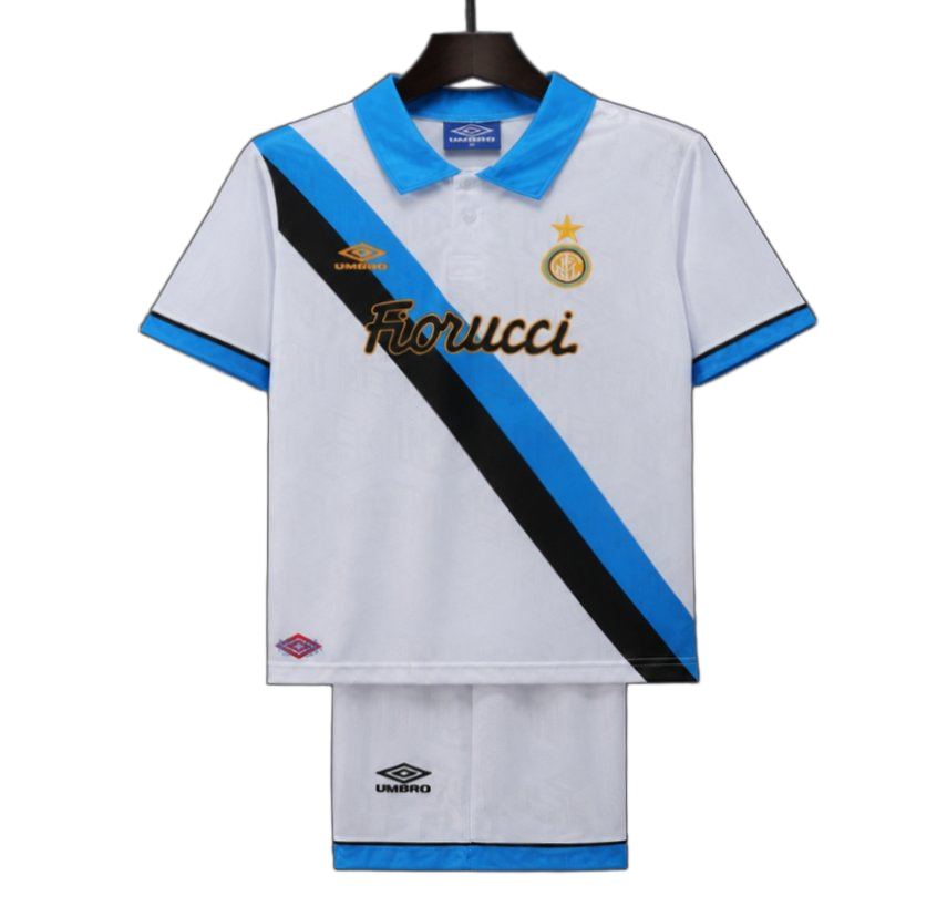 Inter Milan 1994/95 Away Kids Kit – Retro Version – White