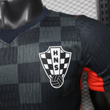 Croatia 2026 Jersey – Player Version – Black – Dark Checkered Pattern