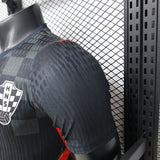 Croatia 2026 Jersey – Player Version – Black – Dark Checkered Pattern