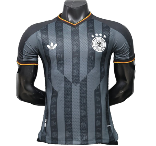 Germany 2026 Jersey – Player Version – Grey – Dark Championship Years Stripe Graphic