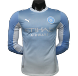 Manchester City 2026/27 Jersey – Player Version – Long Sleeve – White/Blue – Sky
