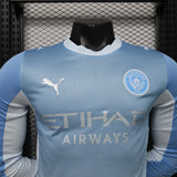 Manchester City 2026/27 Jersey – Player Version – Long Sleeve – White/Blue – Sky