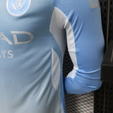 Manchester City 2026/27 Jersey – Player Version – Long Sleeve – White/Blue – Sky