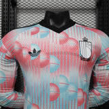Belgium 2026/27 Away Jersey – Player Version – Long Sleeve – Blue/Pink
