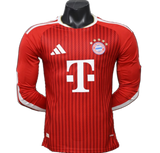 Bayern Munich 2026/27 Jersey – Player Version – Long Sleeve – Red – On Diagonal Stripe