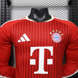 Bayern Munich 2026/27 Jersey – Player Version – Long Sleeve – Red – On Diagonal Stripe