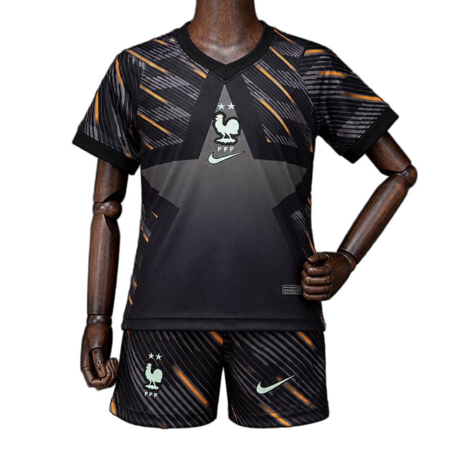 France 2026 Away Kids Kit – Black/Orange