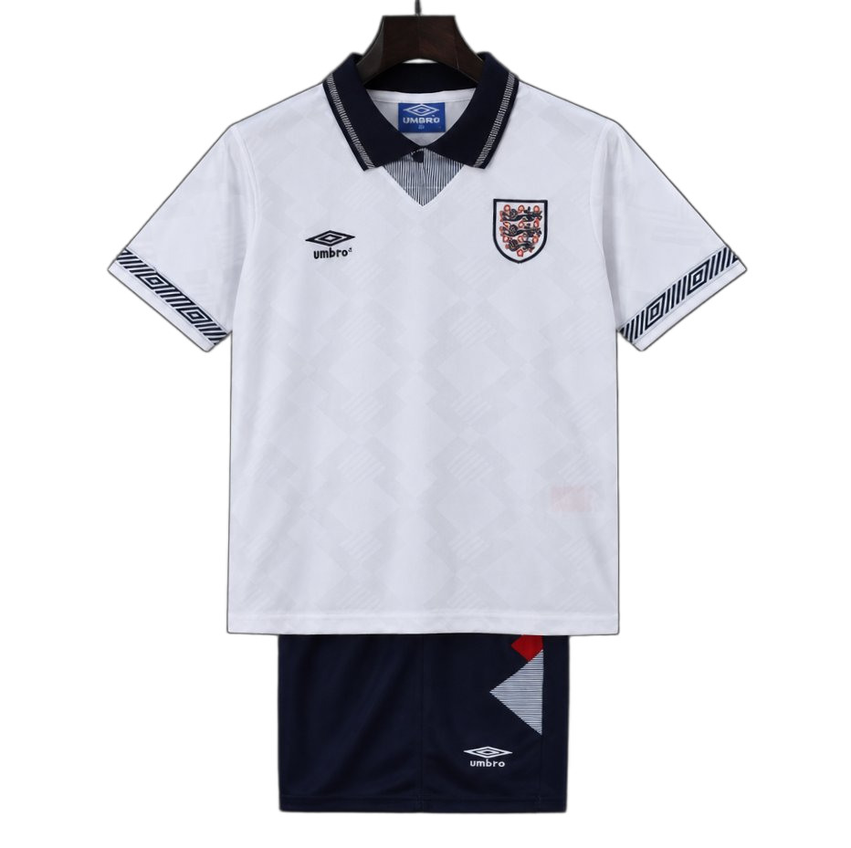 England 1990 Home Kids Kit – Retro Version – White