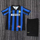 Inter Milan 1998/99 Home Kids Kit – Retro Version – Black/Blue