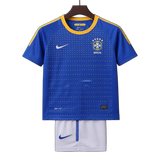 Brazil 2010/11 Away Kids Kit – Retro Version – White/Blue