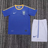 Brazil 2010/11 Away Kids Kit – Retro Version – White/Blue