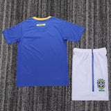 Brazil 2010/11 Away Kids Kit – Retro Version – White/Blue