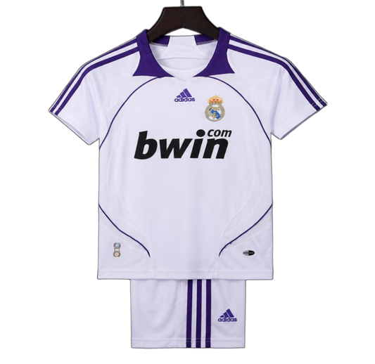 Real Madrid 2007/08 Home Kids Kit – Retro Version – White/Purple