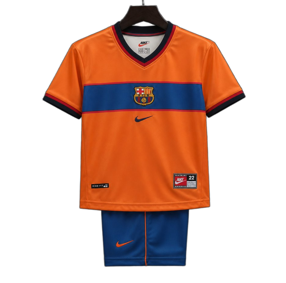 FC Barcelona 1998/99 Third Kids Kit – Retro Version