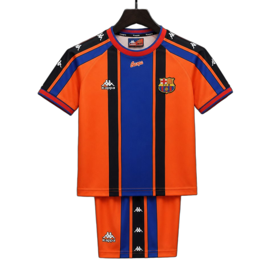 FC Barcelona 1997/98 Away Kids Kit – Retro Version