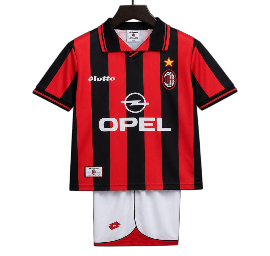 AC Milan 1997/98 Home Kids Kit – Retro Version