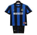 Inter Milan 1999/00 Home Kids Kit – Retro Version – Black/Blue