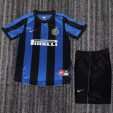 Inter Milan 1999/00 Home Kids Kit – Retro Version – Black/Blue