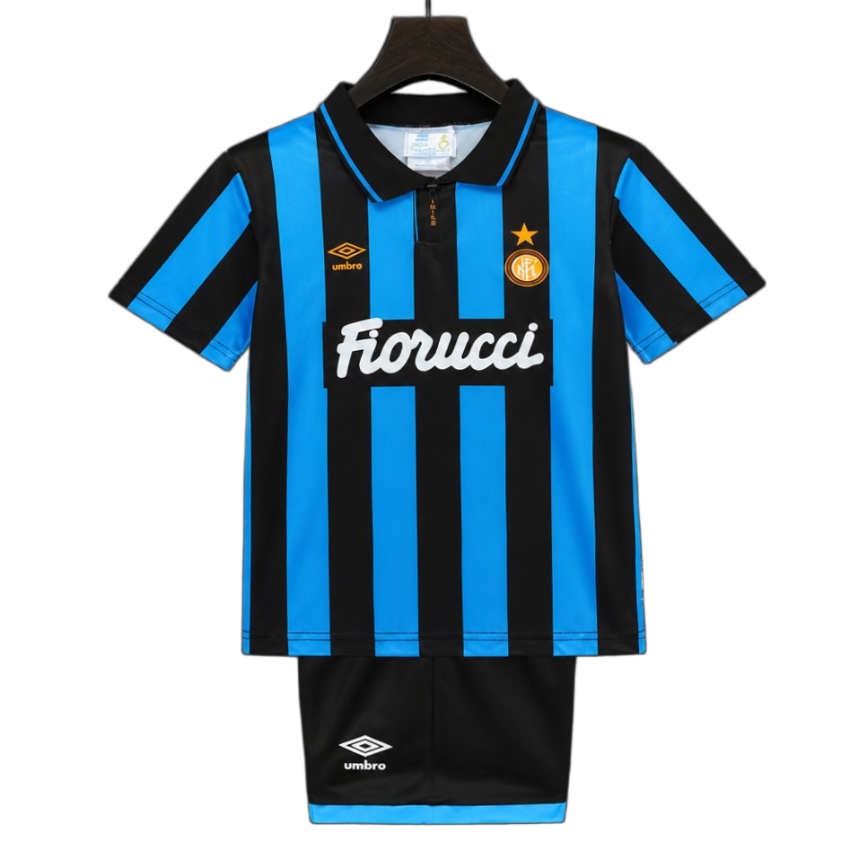 Inter Milan 1992/94 Home Kids Kit – Retro Version – Black/Blue