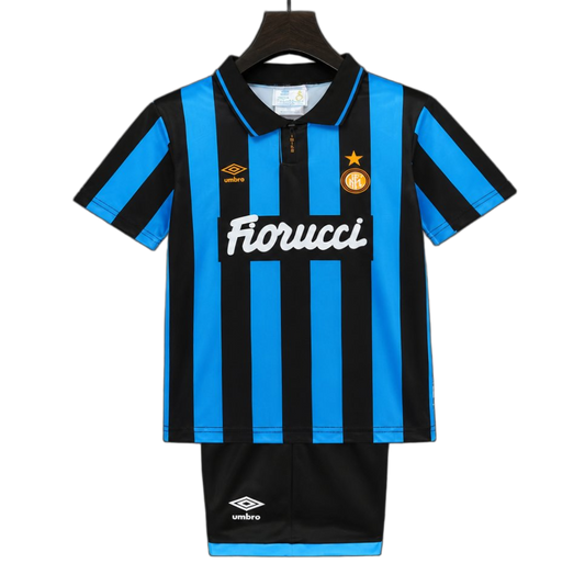 Inter Milan 1992/94 Home Kids Kit – Retro Version – Black/Blue
