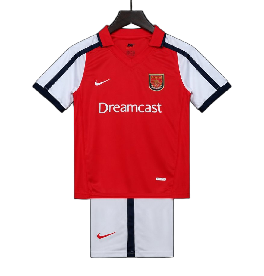 Arsenal 2001/02 Home Kids Kit – Retro Version – White/Red