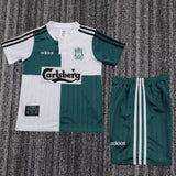 Liverpool 1995 Away Kids Kit – Retro Version – White/Green