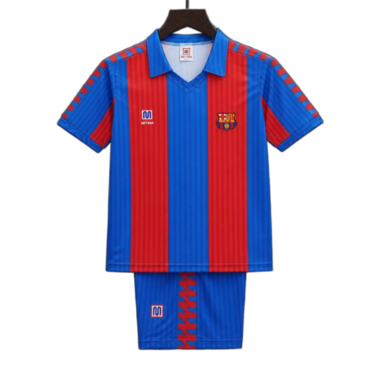 FC Barcelona 1989 Home Kids Kit – Retro Version – Red/Blue