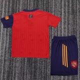 Spain 1996 Home Kids Kit – Retro Version – Red/Navy