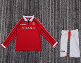 Manchester United 1998/99 Home Kids Kit – Long Sleeve – Retro Version – Red