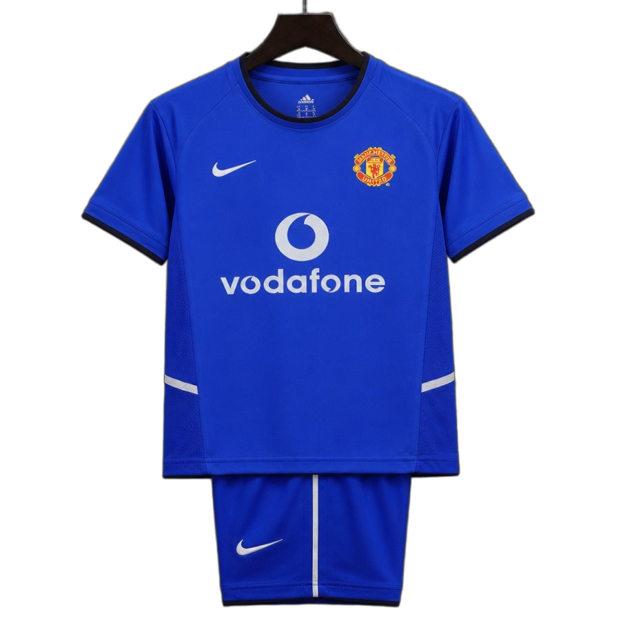 Manchester United 2002/03 Third Kids Kit – Retro Version – Blue