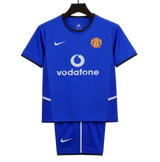 Manchester United 2002/03 Third Kids Kit – Retro Version – Blue