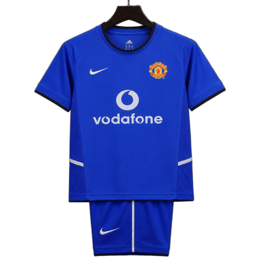 Manchester United 2002/03 Third Kids Kit – Retro Version – Blue