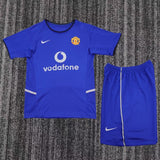 Manchester United 2002/03 Third Kids Kit – Retro Version – Blue